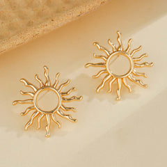 Sunflower Stud Earrings – Nickel-Free Alloy Hypoallergenic Everyday