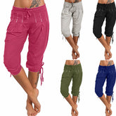 Distressed Cropped Trousers – Cotton Spandex Cold Wash Casual