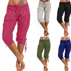 Distressed Cropped Trousers – Cotton Spandex Cold Wash Casual