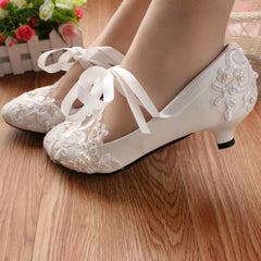 White Wide Width Wedding Flats – Cushioned Bridal Ballet Flats