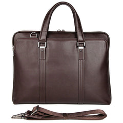 Men's Leather Briefcase – 15.6" Laptop Sleeve Genuine Full-Grain