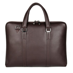 Men's Leather Briefcase – 15.6" Laptop Sleeve Genuine Full-Grain
