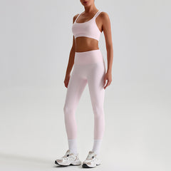 High-Waist Sports Set for Women – Tight-Back Crop Top & Sculpting Leggings