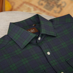 Seersucker Plaid Shirt – Short Sleeve 100% Cotton Summer