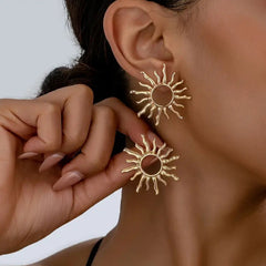Sunflower Stud Earrings – Nickel-Free Alloy Hypoallergenic Everyday