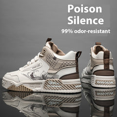 Men's High-Top Casual Shoes – 1.5" Hidden Lift Mesh Upper