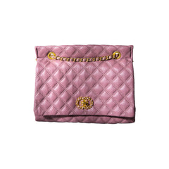 Diamond-Quilted Shoulder Bag – Genuine Cowhide Leather 25L