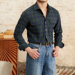 Seersucker Plaid Shirt – Short Sleeve 100% Cotton Summer