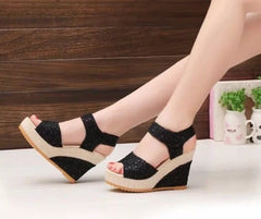 Block Heel Sandals – 3in Vegan Leather Platform Casual Evening