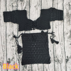 Crochet Beach Cover-Up Set – Cotton Acrylic Hand Wash Sheer