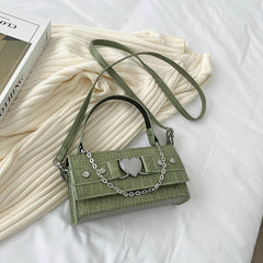 Chain Strap Crossbody Bag – Faux Leather Mini Shoulder Bag