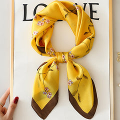 Yellow Silk Square Scarf – 22x22 Inch Dry Clean Only