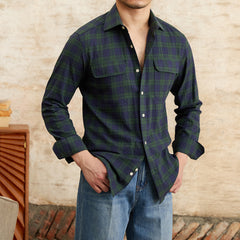 Seersucker Plaid Shirt – Short Sleeve 100% Cotton Summer