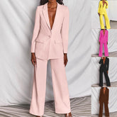 2-Piece Blazer Set – Stretch Twill Blazer & Straight Leg Pants