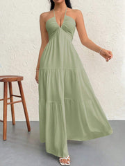 Backless Halter Skirt – Bodycon Polyester Spandex Resort Wear