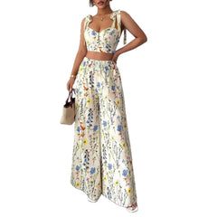 Floral Camisole Lounge Set – Rayon Spandex Hand Wash Only
