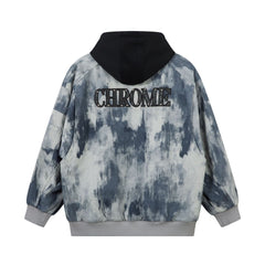 Retro Tie-Dye Hooded Jacket for Women & Men – Thick Padded Cotton Quilted Coat |