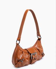 Women's Vintage Two-Tone Leather Bag – Medium Satchel Shoulder