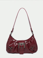 Women's Vintage Two-Tone Leather Bag – Medium Satchel Shoulder