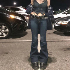 Low Rise Skinny Jeans – Medium Wash Slim Fit Y2K Denim