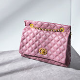 Diamond-Quilted Shoulder Bag – Genuine Cowhide Leather 25L