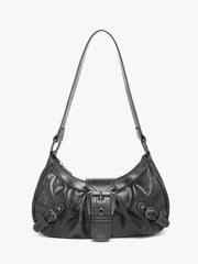 Women's Vintage Two-Tone Leather Bag – Medium Satchel Shoulder