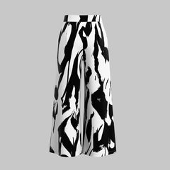 Black & White Wide-Leg Pants – Rayon Spandex Cold Wash Casual
