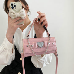Chain Strap Crossbody Bag – Faux Leather Mini Shoulder Bag