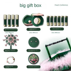 Girlcult Peach Makeup Gift Set – 20-Piece All-in-One Kit with Lipstick, Blush, Lip Gloss & Mirror