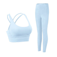 2-Piece Yoga Set Women - Push Up Sports Bra + High Waist Leggings Athletic Tracksuit