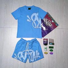 Y2K Matching Set – Oversized Tee & Low-Rise Shorts Cotton Women