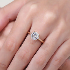 Custom 1.5CT Lab Diamond Solitaire Ring - 10K/14K Gold Engagement Band