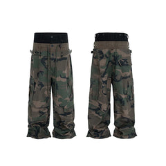 CUT-UP Double-Waist Patchwork Jeans - Unisex Baggy Straight Denim Trousers