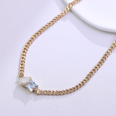 Custom 10K/14K Solid Gold Cuban Chain & Lab Diamond Pendant Necklace