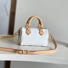 Urban Simple Style Women's Bucket Bag – Pillow-Shaped Crossbody in White with Tricolor Floral Print 2026