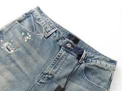 RTA Men's Slim Fit Graffiti Print Skinny Jeans – Destroyed Hole Detail Long Denim Pants