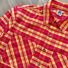 SAINT VANITY Retro Plaid Shirt Jacket – Unisex Long-Sleeve Color-Matched Layering Piece