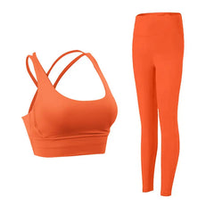 2-Piece Yoga Set Women - Push Up Sports Bra + High Waist Leggings Athletic Tracksuit