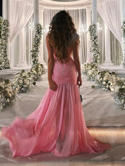Pink Pleated Chiffon Maxi Dress – Sweetheart Neck Unlined Sheer