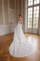 Customized Vintage Lace Mermaid Wedding Dress – Breathtaking Off-Shoulder Long Sleeve Bridal Gown |