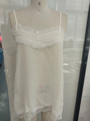 Chic Lace Trim Slip Dress for Women – See-Through Waist Cinched Mini Dress