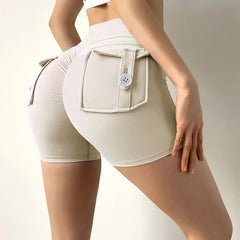 Peach Hip Lifting Shorts Women - High Waist Push Up Booty Fitness Yoga Shorts