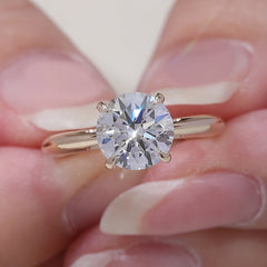 Custom 1.5CT Lab Diamond Solitaire Ring - 10K/14K Gold Engagement Band