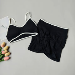 Peach Seamless Yoga Set for Women – Hip-Lifting High-Waist Shorts