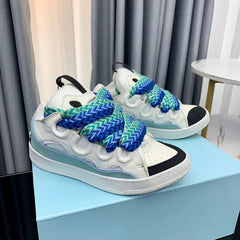 Unisex Colorful Print Sneakers | Round Toe Lace-Up Street Style Sport Shoes