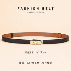 Women's Thin Leather Belt – Elegant Alloy Buckle Casual & Business Belt