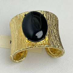 Open Cuff Bangle Bracelet for Women – Brushed Statement Gemstone Jewelry
