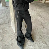 RO Style Ribbons Flared Jeans Men - Black Stretch Baggy High Street Denim