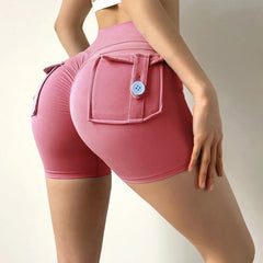 Peach Hip Lifting Shorts Women - High Waist Push Up Booty Fitness Yoga Shorts