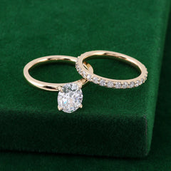14K/18K Yellow Gold Lab Diamond Wedding Ring Set – IGI Certified 1.5CT Oval Engagement Ring